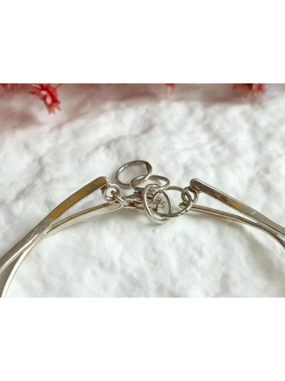 Baltic Amber Modernist Swirly Vintage Sterling Silver 925 Bangle Bracelet